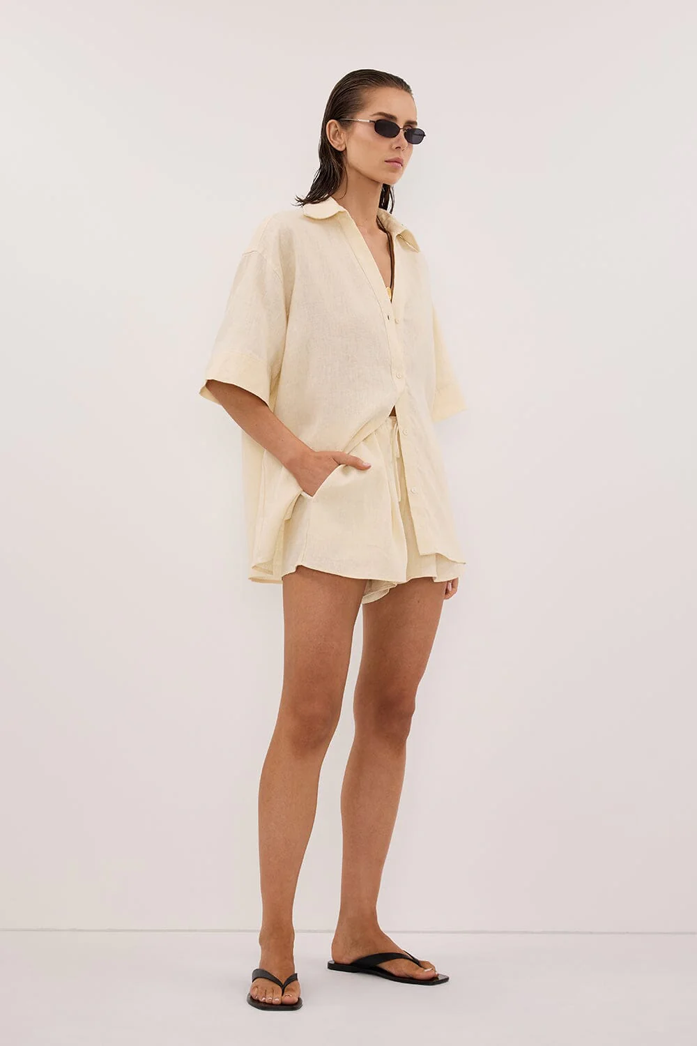 HELENA STRAW LINEN SHORT - Image 3