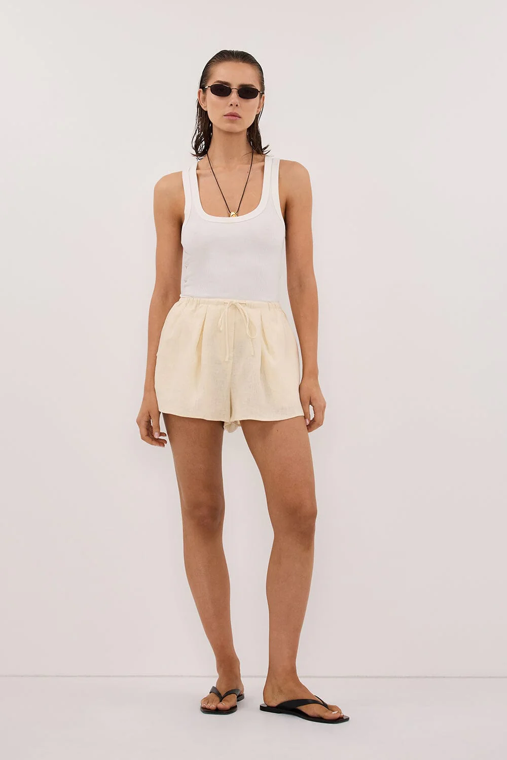 HELENA STRAW LINEN SHORT - Image 6