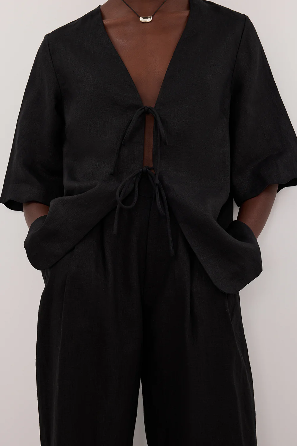 HOLDEN BLACK LINEN PANT - Image 5