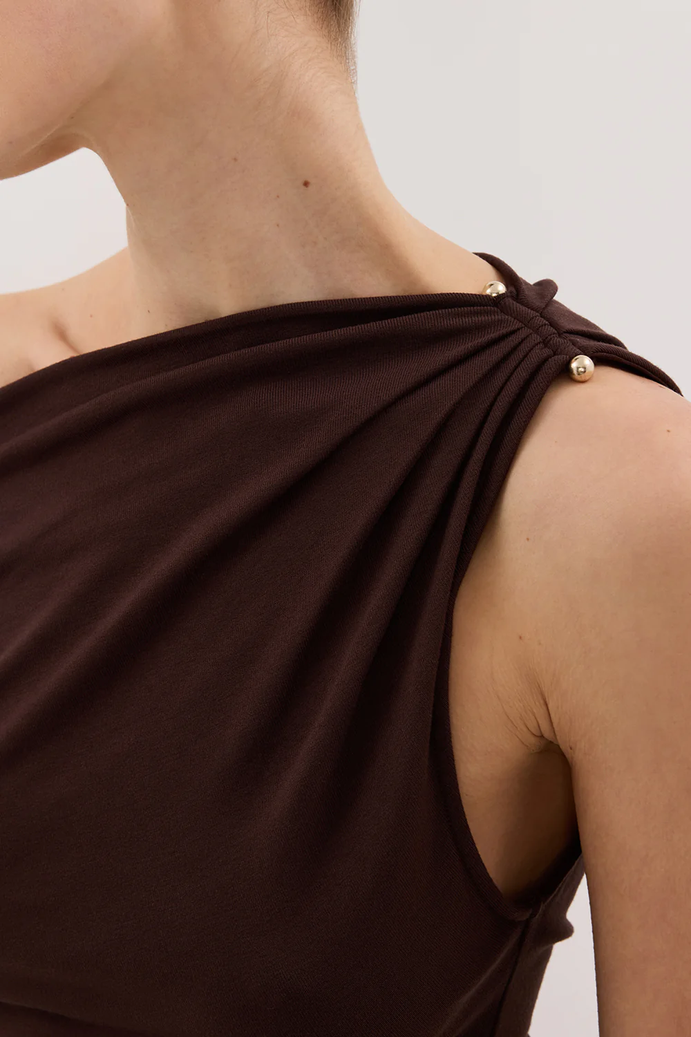 INEZ CHOC ASYM KNIT TOP - Image 5
