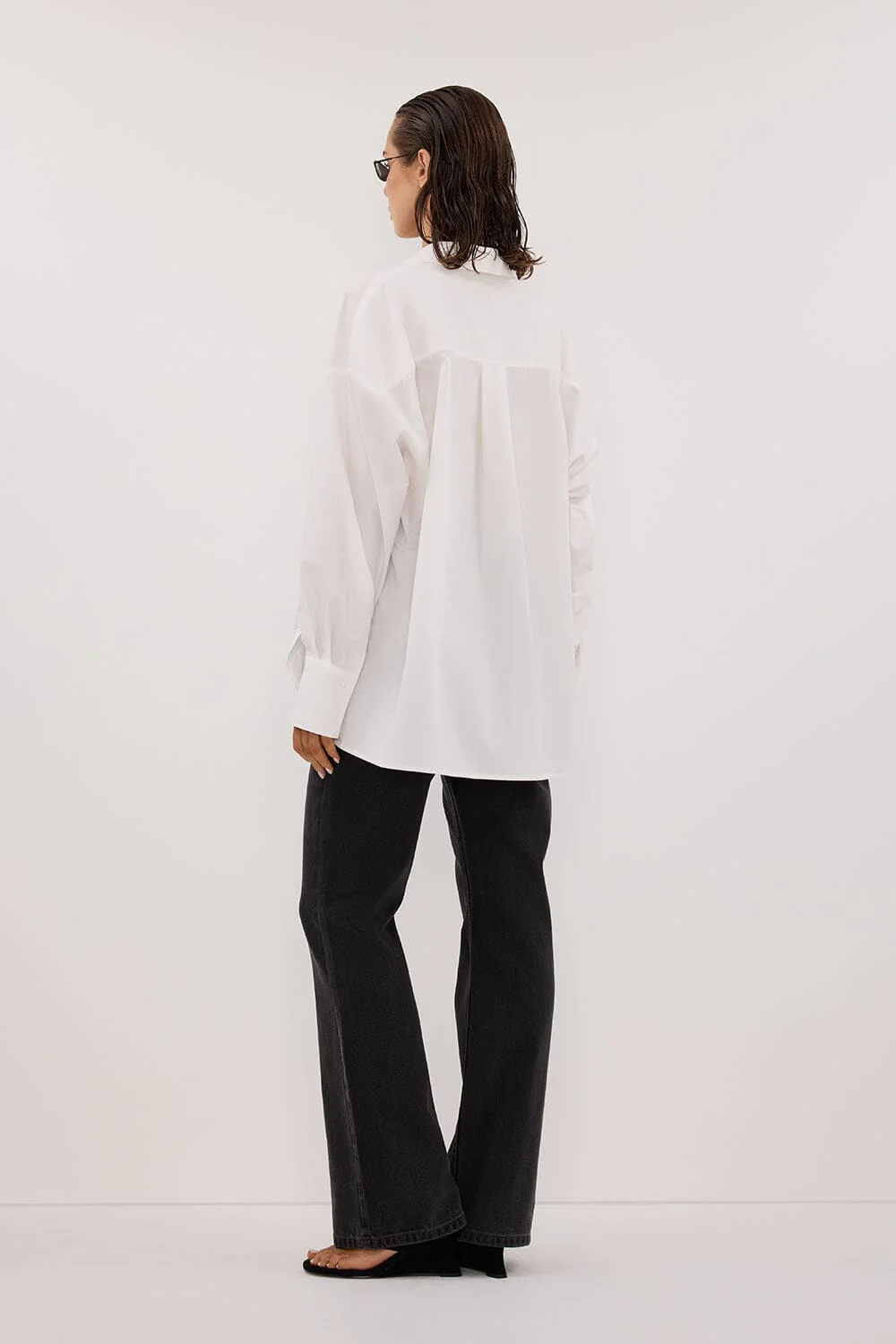 IRENE WHITE LONG SLEEVE NOTCH COLLAR SHIRT - Image 4