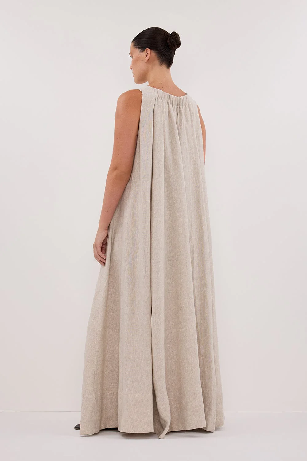 ISABELLE NATURAL LINEN MIDI DRESS - Image 7