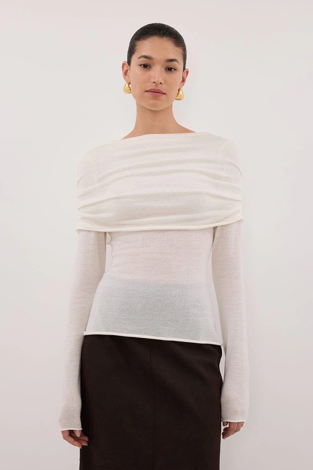 IVY OFF WHITE MERINO LONG SLEEVE TOP - Image 2