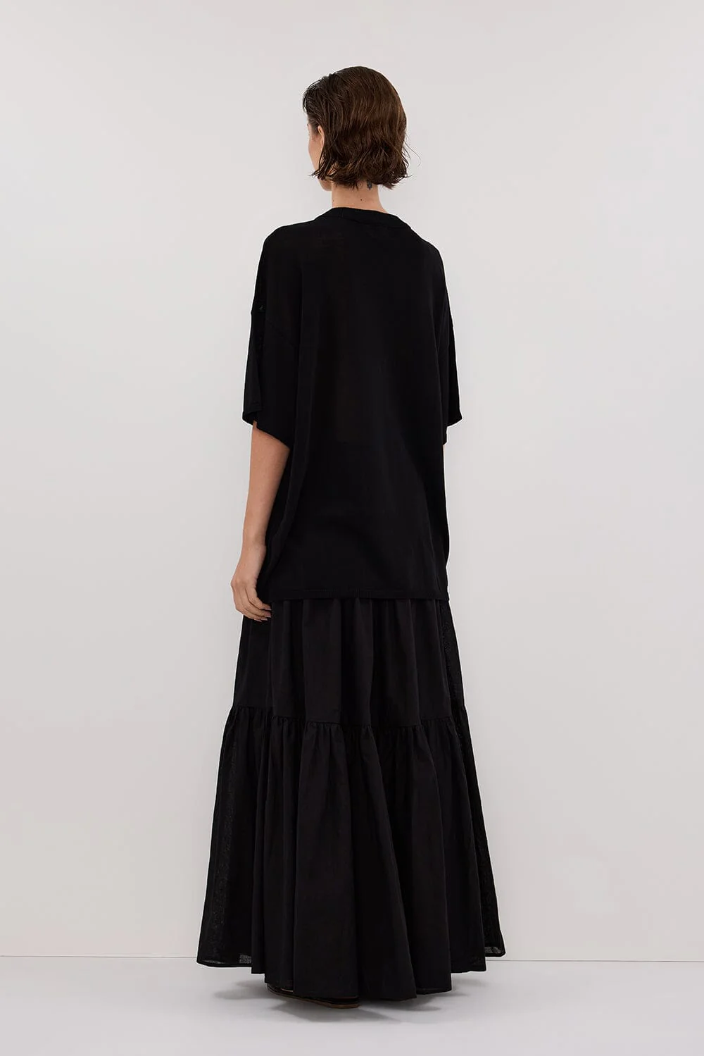 JACKI BLACK OVERSIZED KNIT TEE - Image 4