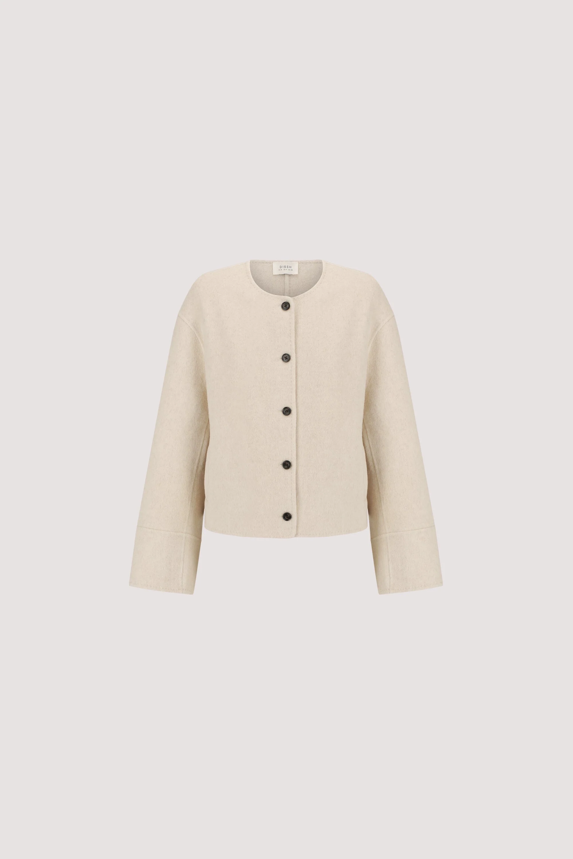 JACLYN IVORY MARLE CROPPED WOOL BLEND COAT - Image 8