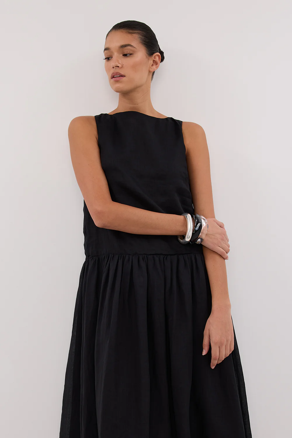 JACQUES BLACK RAMIE MIDI DRESS - Image 2