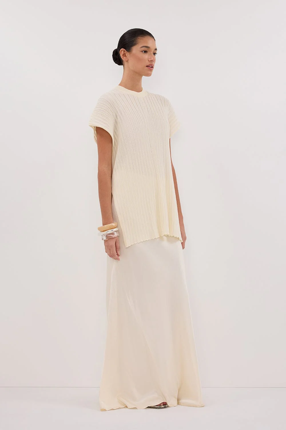 JADE CREAM SLEEVELESS KNIT TOP - Image 3