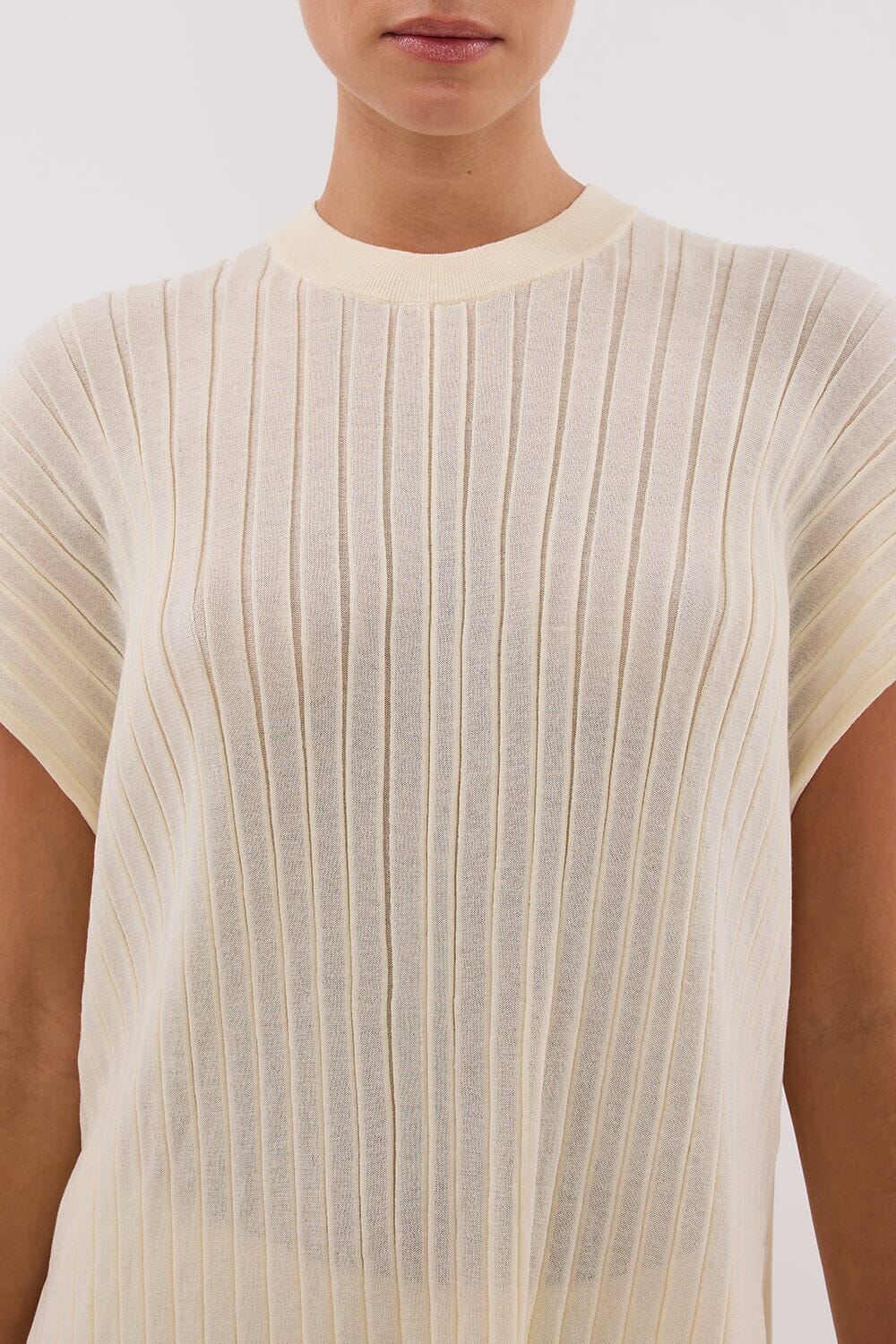 JADE CREAM SLEEVELESS KNIT TOP - Image 5
