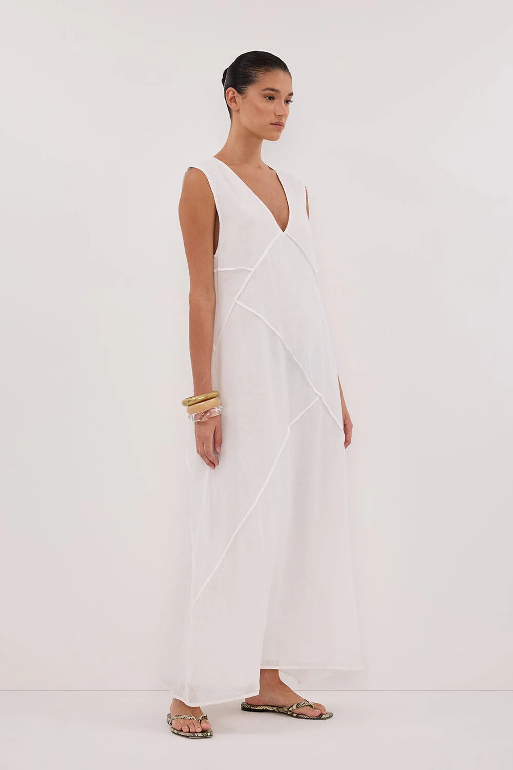 JONA WHITE RAMIE MIDI DRESS - Image 3