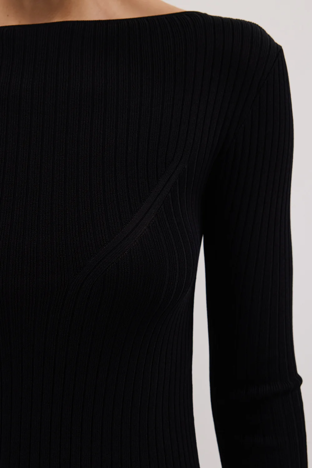 JOY BLACK LONGLINE KNIT TOP - Image 5