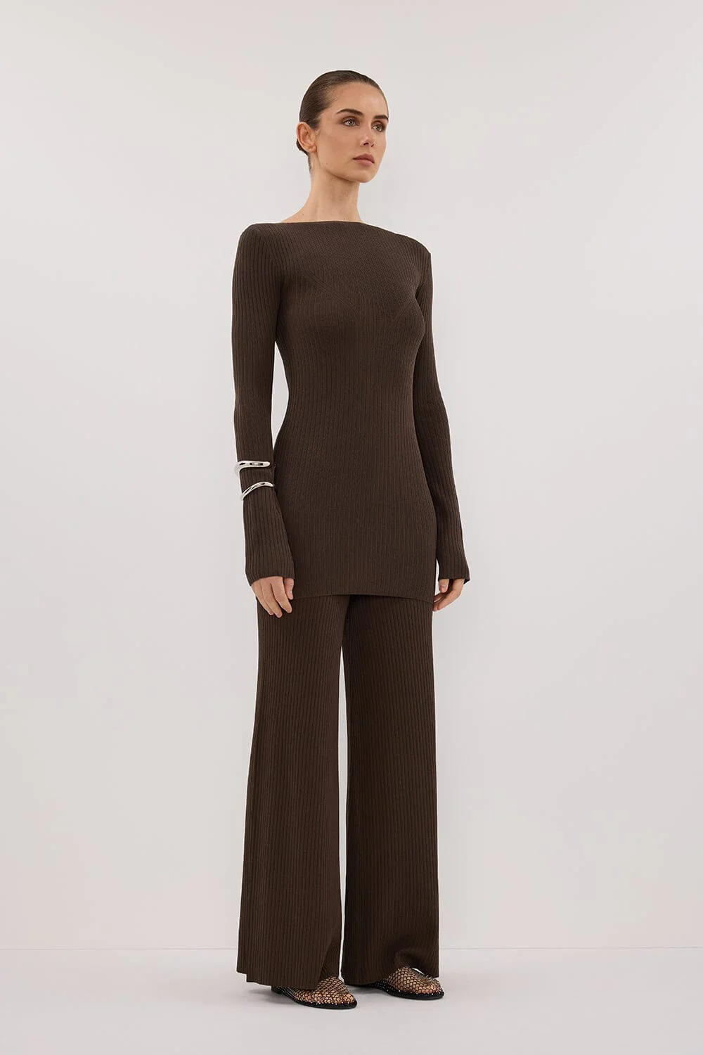 JOY DARK OLIVE KNIT PANT - Image 3