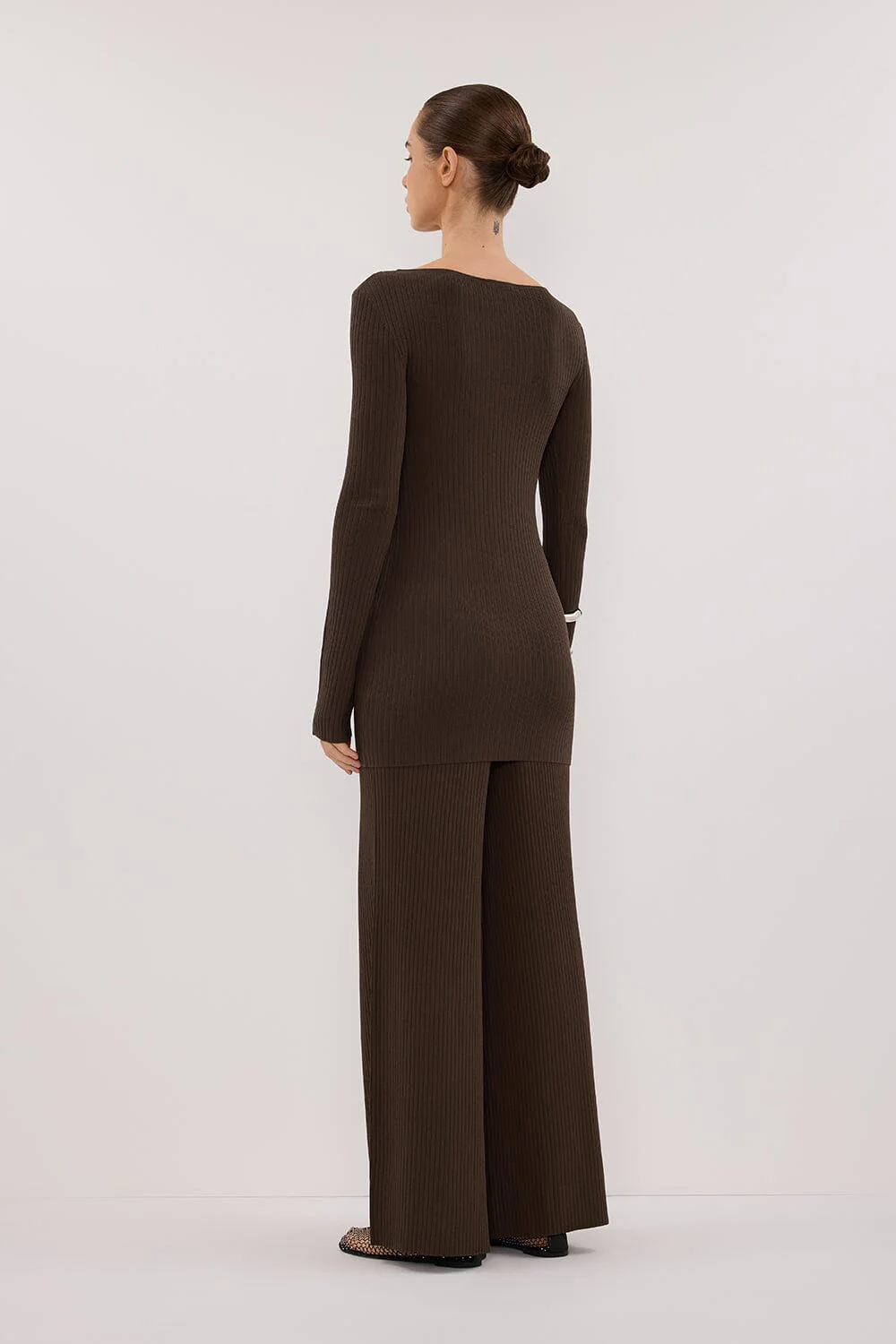 JOY DARK OLIVE KNIT PANT - Image 4