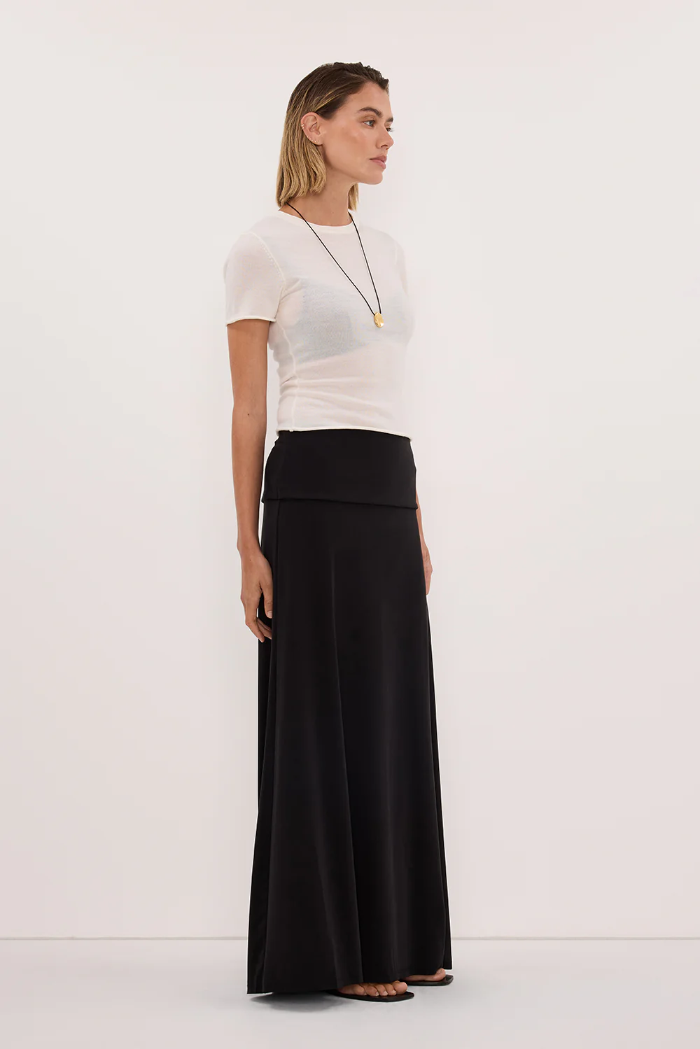 JULIE BLACK MODAL BLEND MAXI SKIRT - Image 3