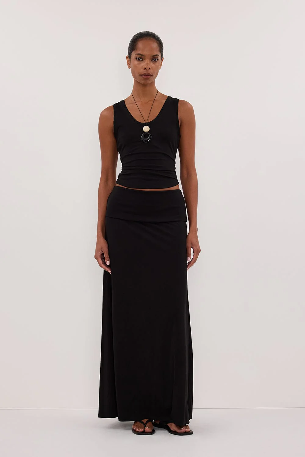 JULIE BLACK MODAL BLEND MAXI SKIRT - Image 6