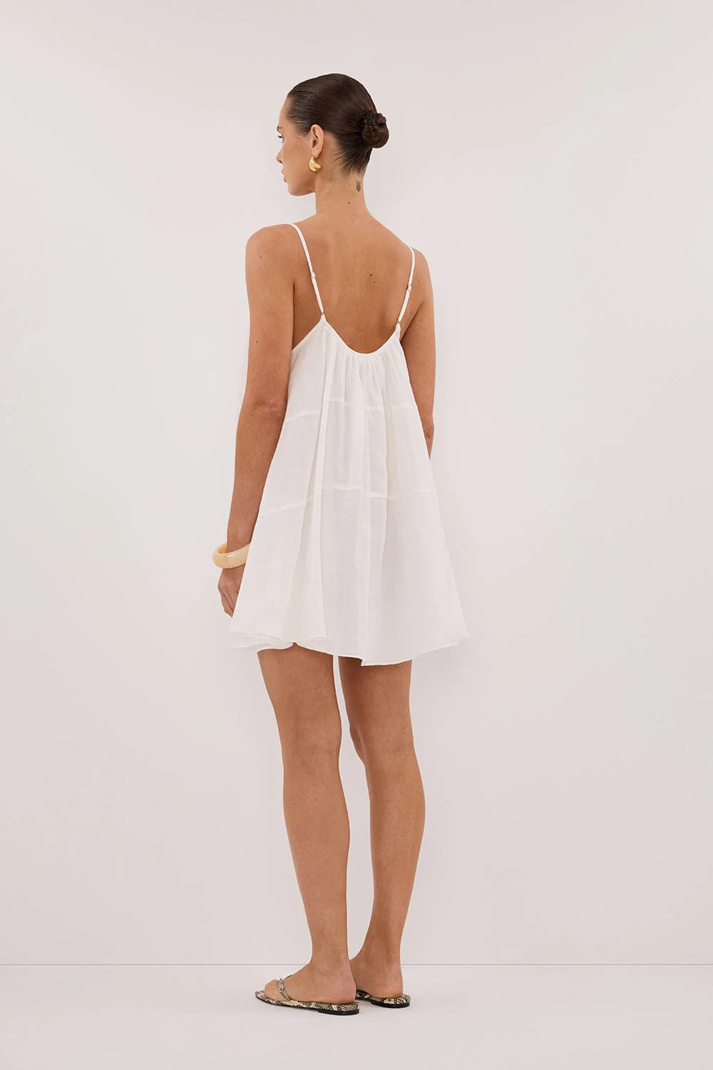 KAHN WHITE RAMIE MINI DRESS - Image 4