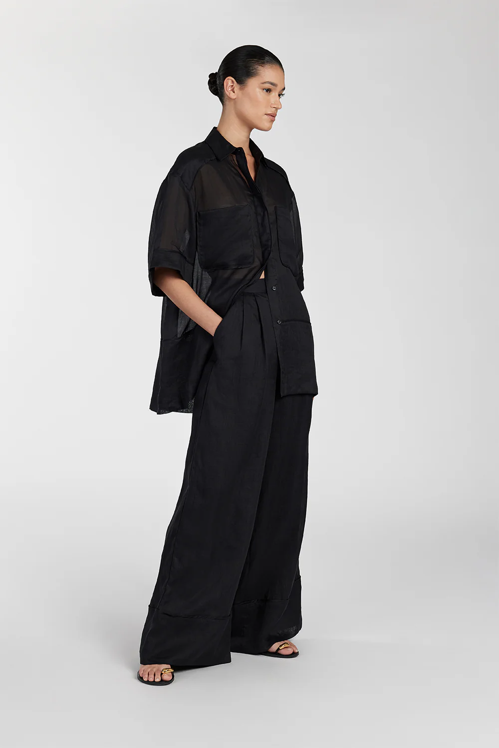 KAI BLACK RAMIE RESORT PANT - Image 3