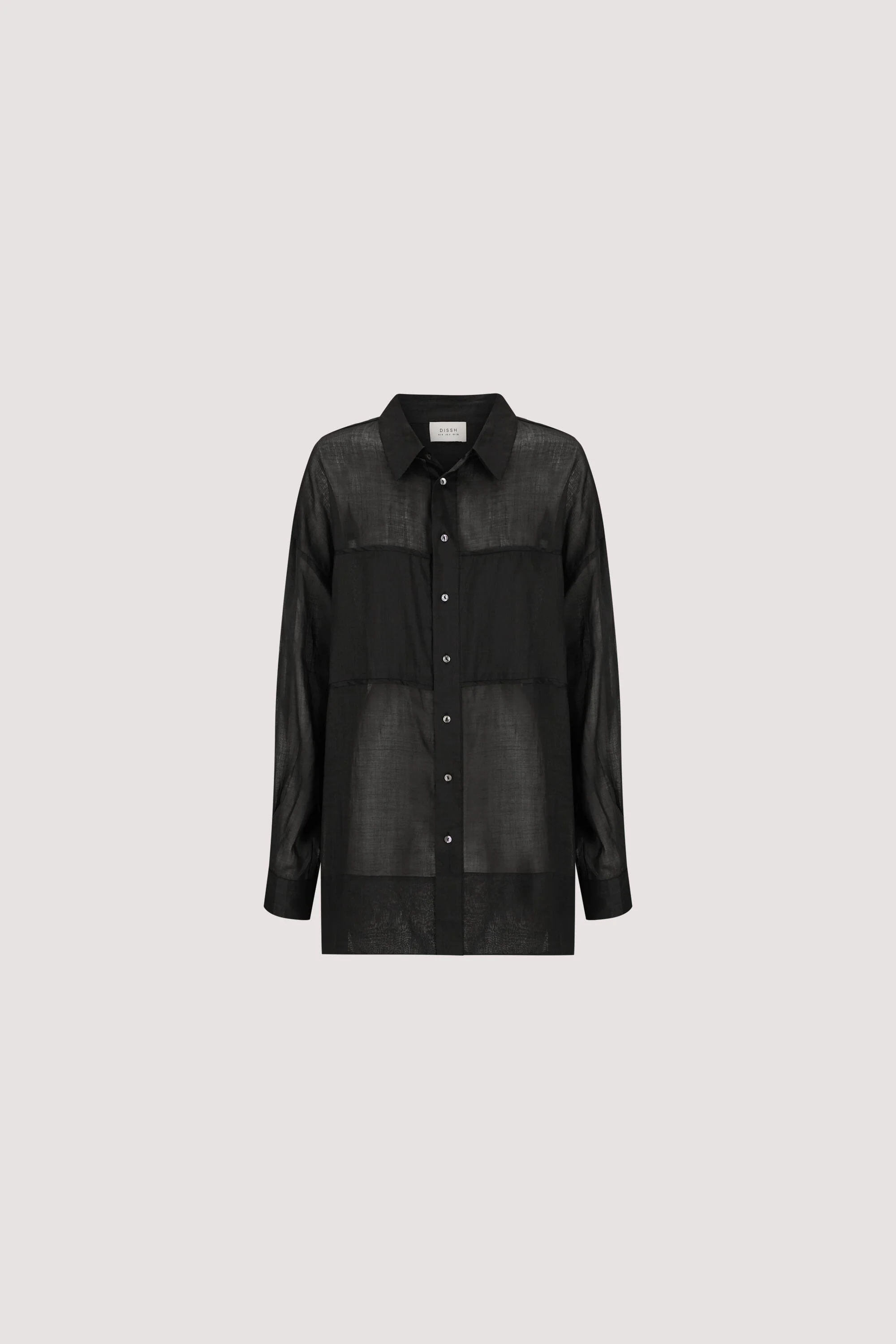 KAI BLACK OVERSIZED RAMIE LONG SLEEVE SHIRT - Image 6