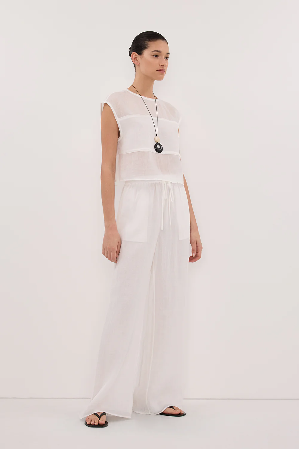 KAI WHITE RAMIE PANELLED TOP - Image 3
