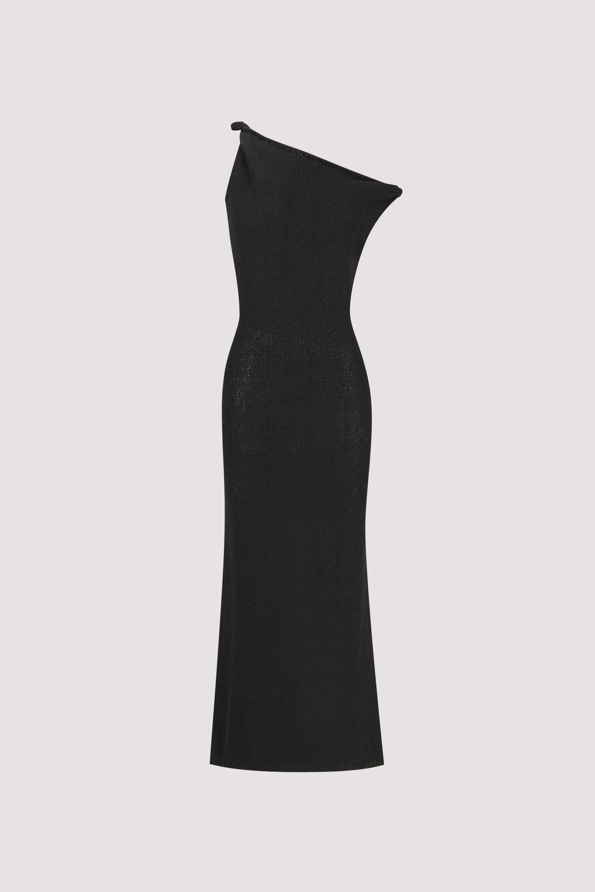 KARA BLACK KNIT SLEEVELESS MIDI DRESS - Image 6