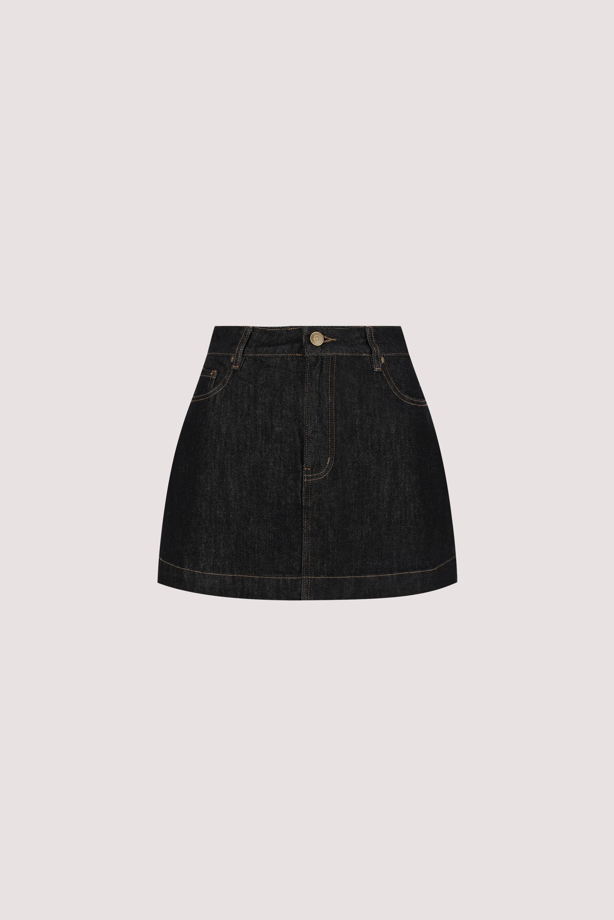 KERA RAW INDIGO DENIM A LINE SKORT - Image 6