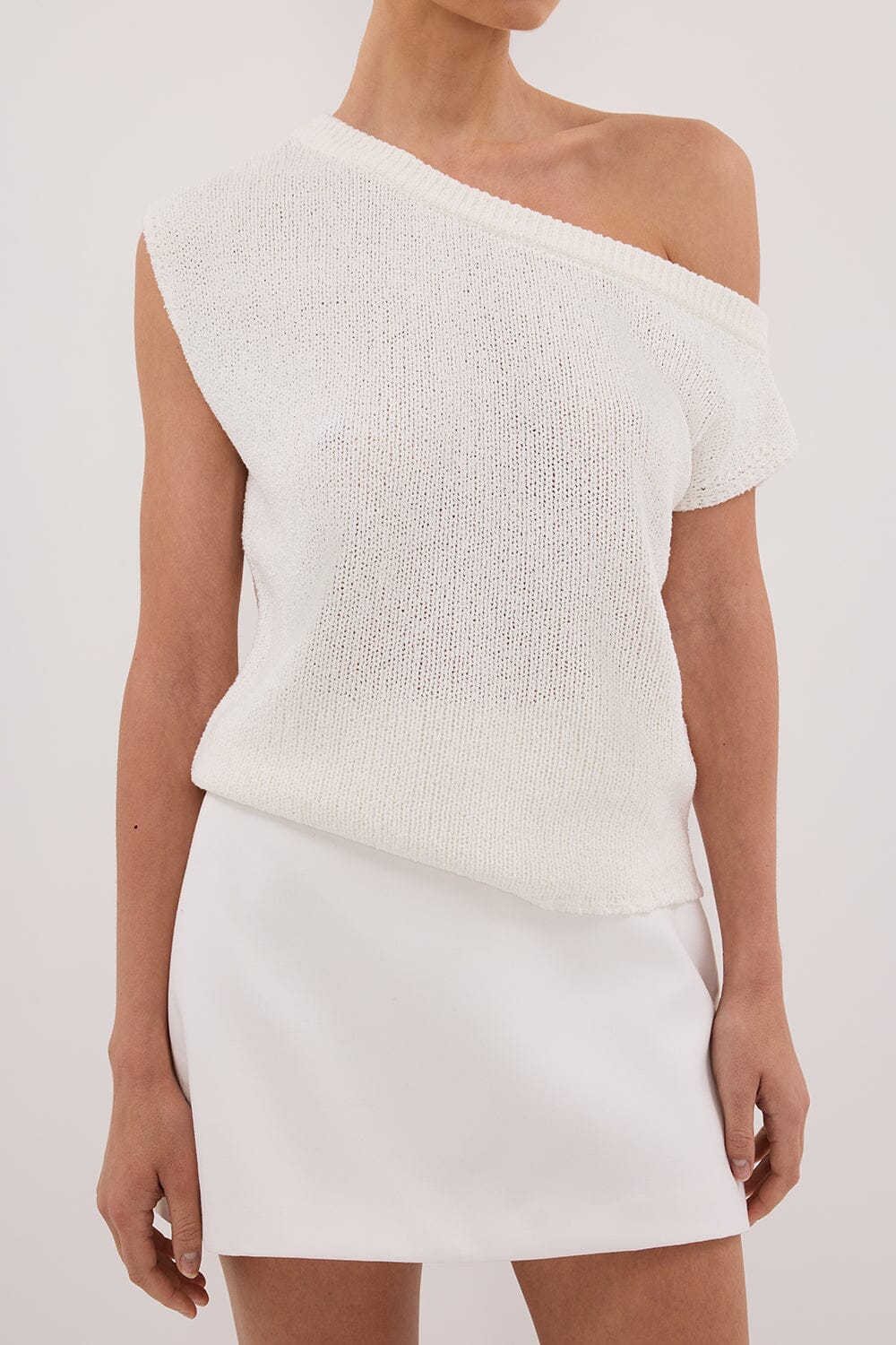 KERRY OFF WHITE ASYM KNIT TOP - Image 2
