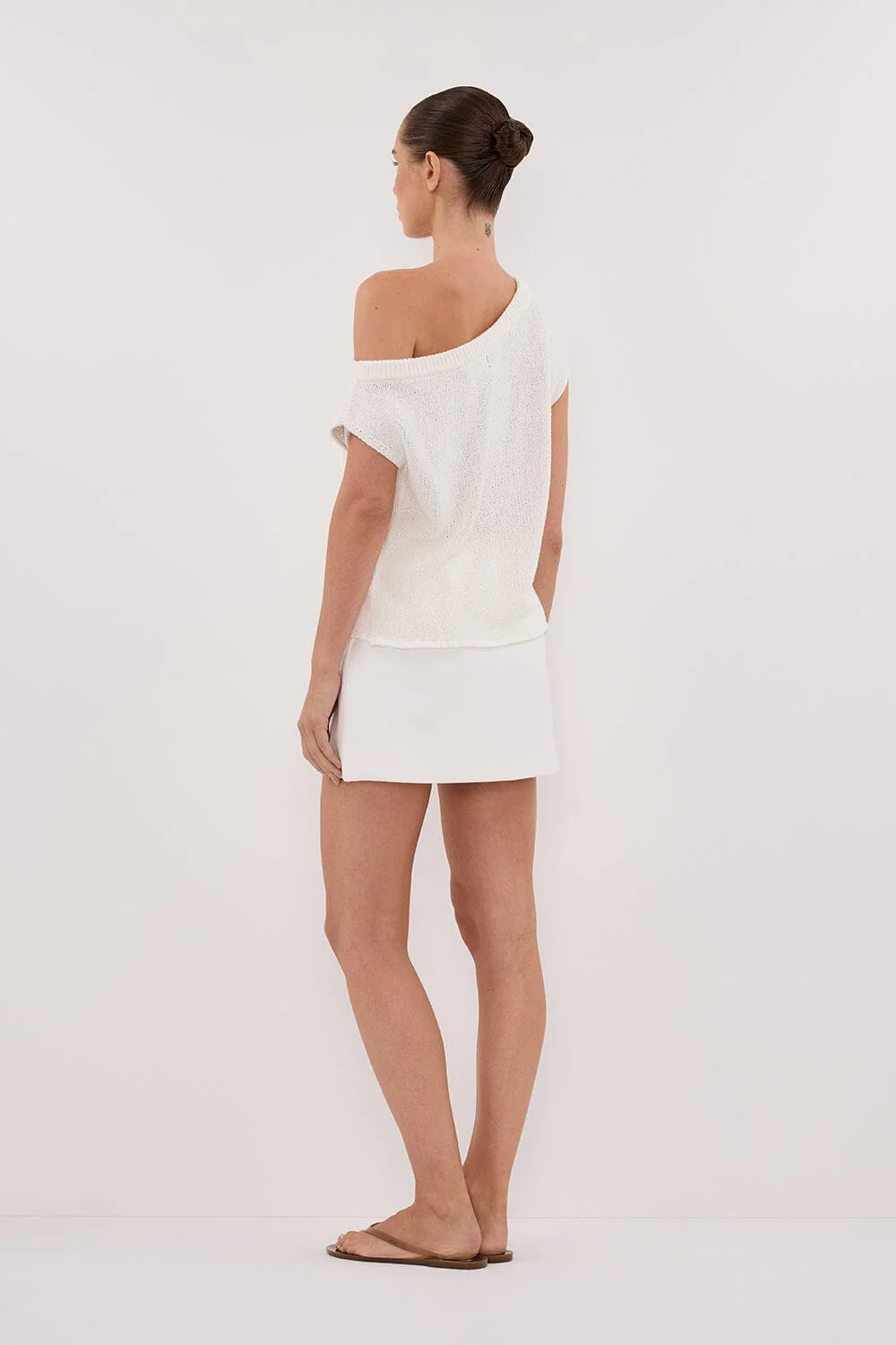 KERRY OFF WHITE ASYM KNIT TOP - Image 4