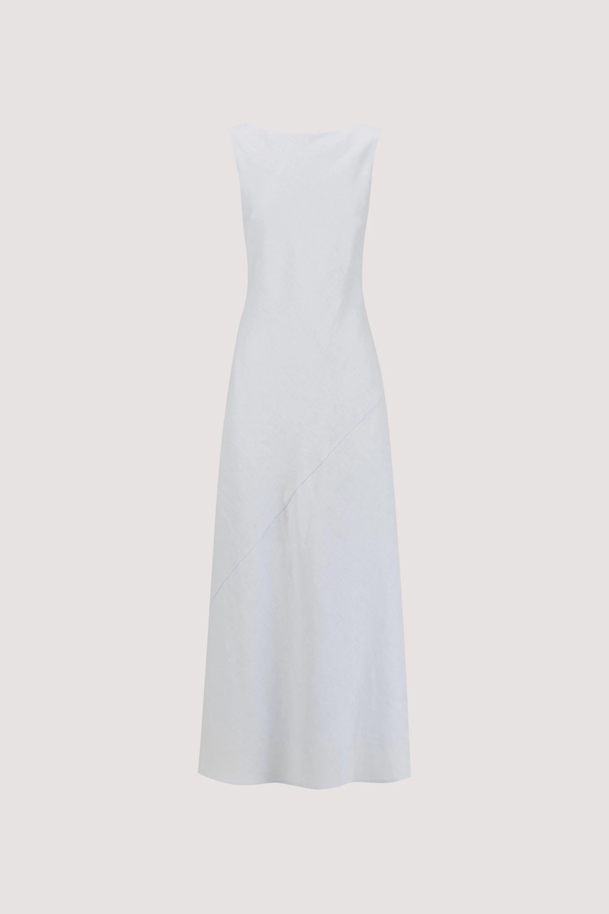 LACY CORNFLOWER SLEEVELESS LINEN MIDI DRESS - Image 6