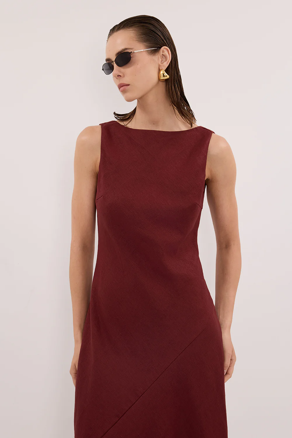 LACY SAHARA SLEEVELESS LINEN MIDI DRESS - Image 2