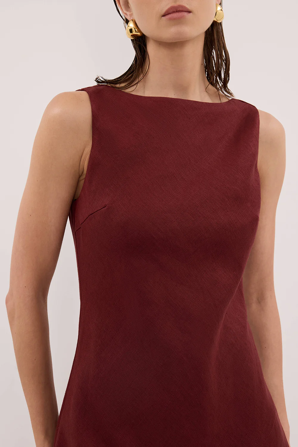 LACY SAHARA SLEEVELESS LINEN MIDI DRESS - Image 5