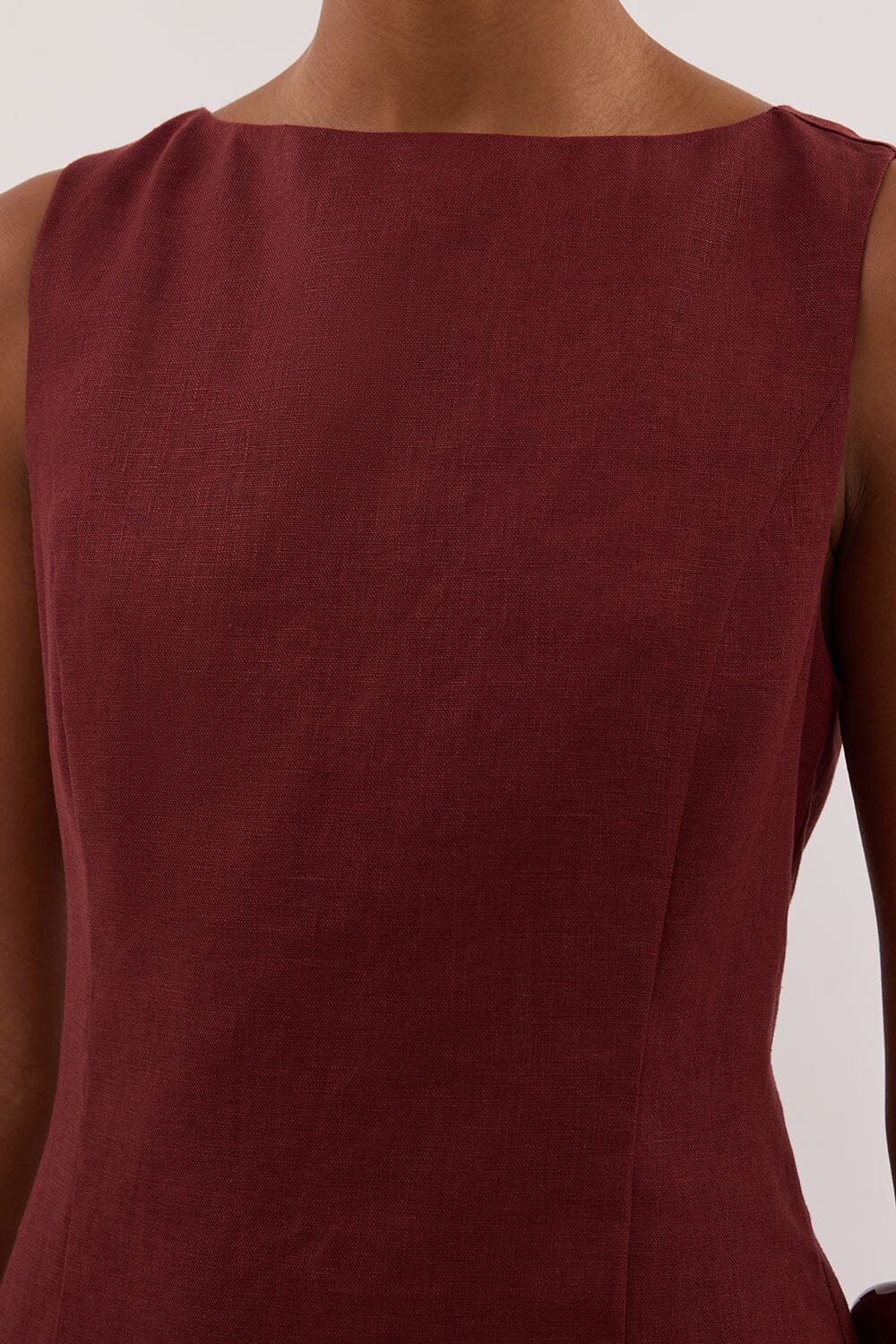 LACY SAHARA SLEEVELESS LINEN MINI DRESS - Image 5