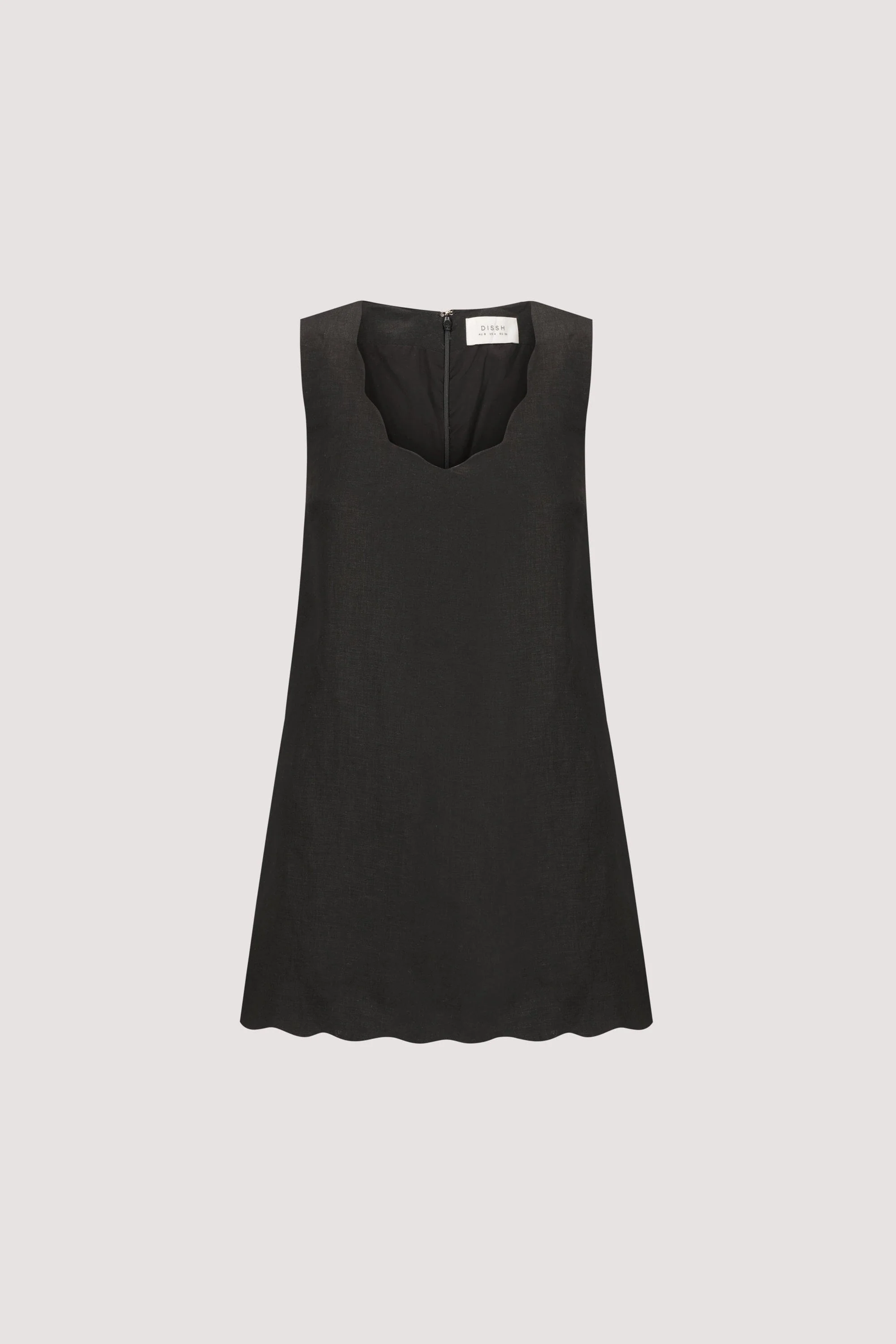 LELA BLACK SLEEVELESS LINEN MINI DRESS - Image 6