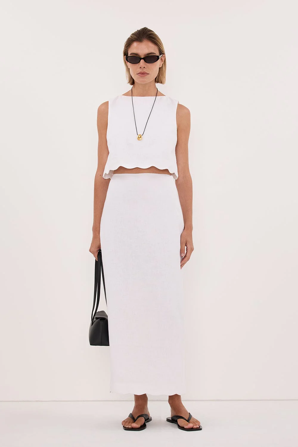LELA WHITE LINEN CROP TOP - Image 2