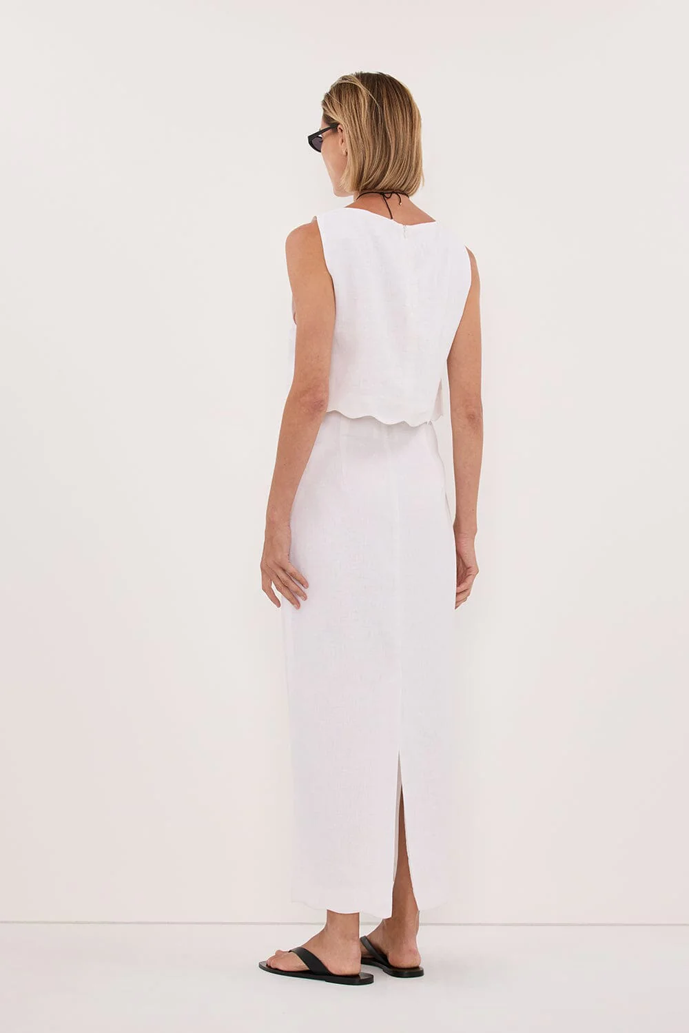 LELA WHITE LINEN CROP TOP - Image 5
