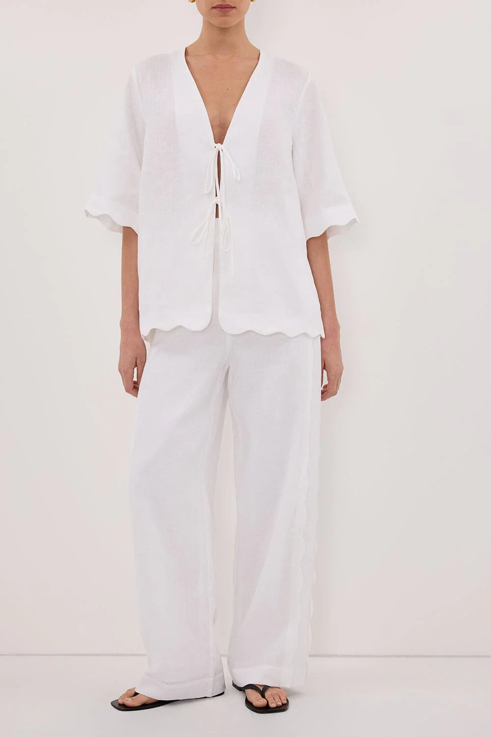 LELA WHITE LINEN PANT - Image 2