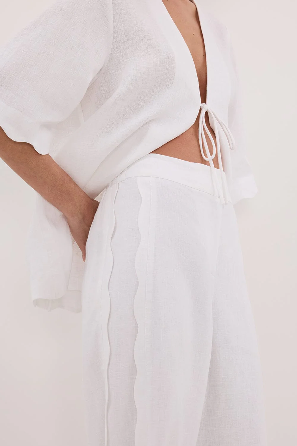 LELA WHITE LINEN PANT - Image 5