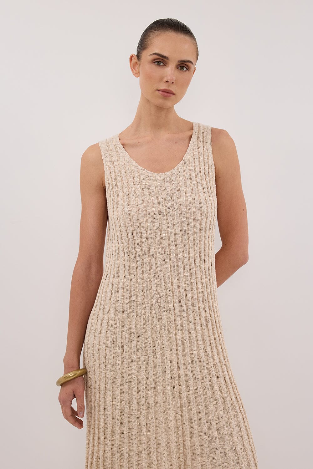 LEN NATURAL KNIT MAXI DRESS - Image 2