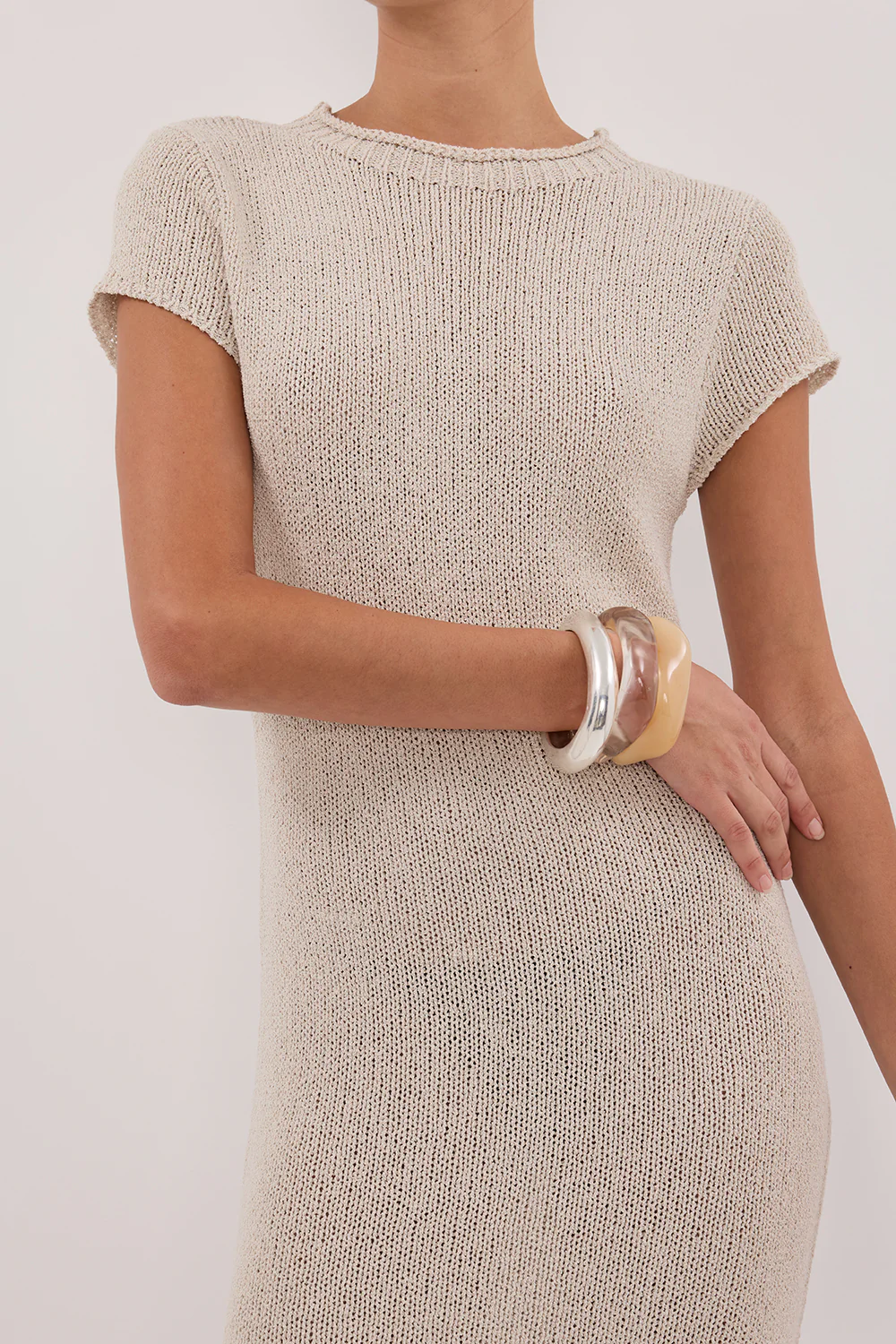 LEO CHALK KNIT MIDI DRESS - Image 6