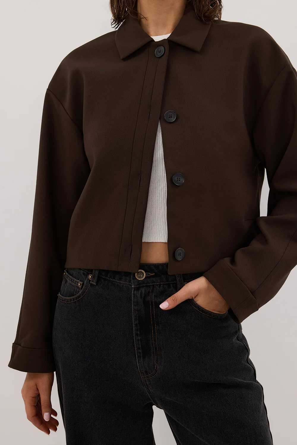 LEX DARK CLOVER CROPPED JACKET - Image 5