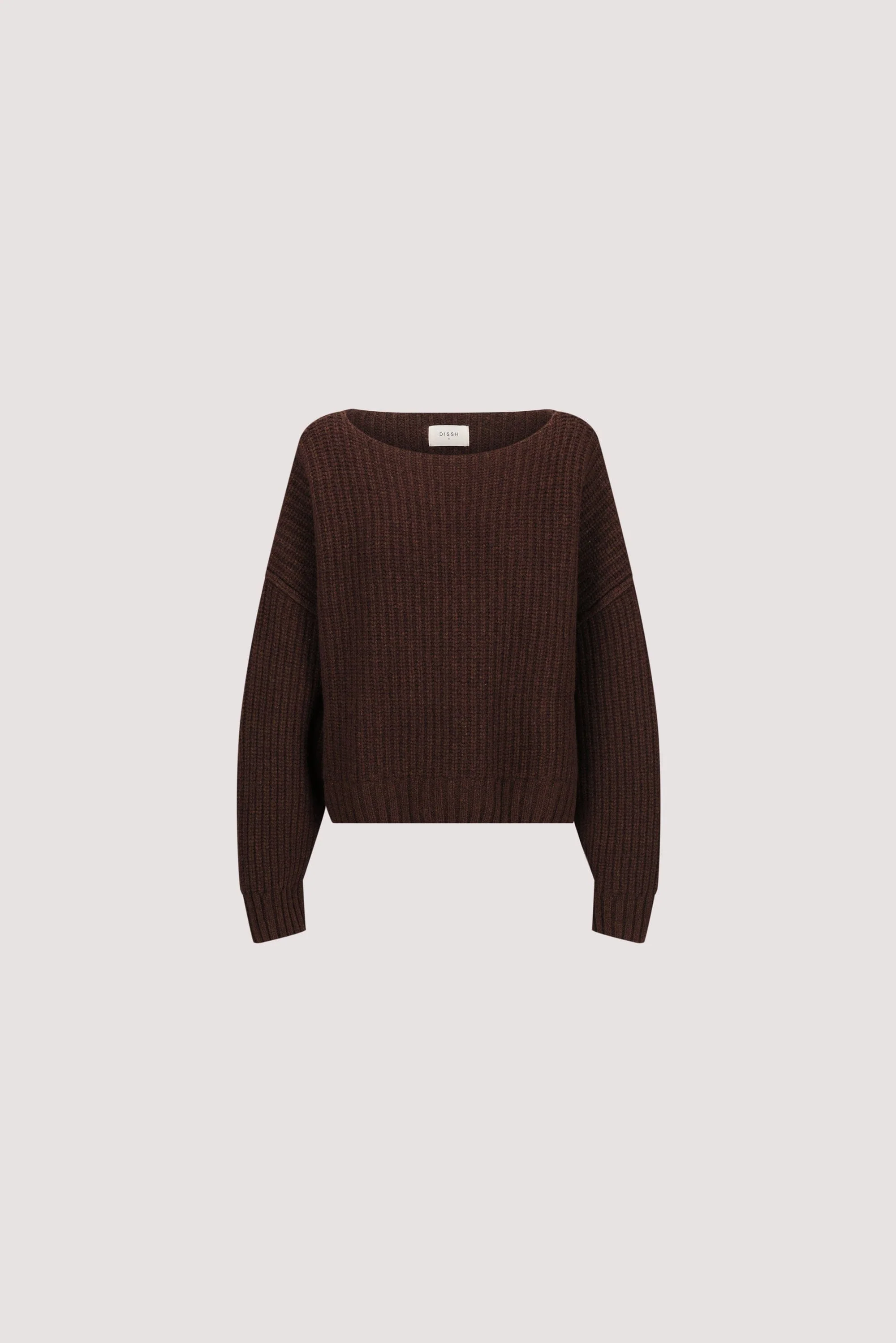 LIN CHOCOLATE BOAT NECK KNIT JUMPER - Image 6