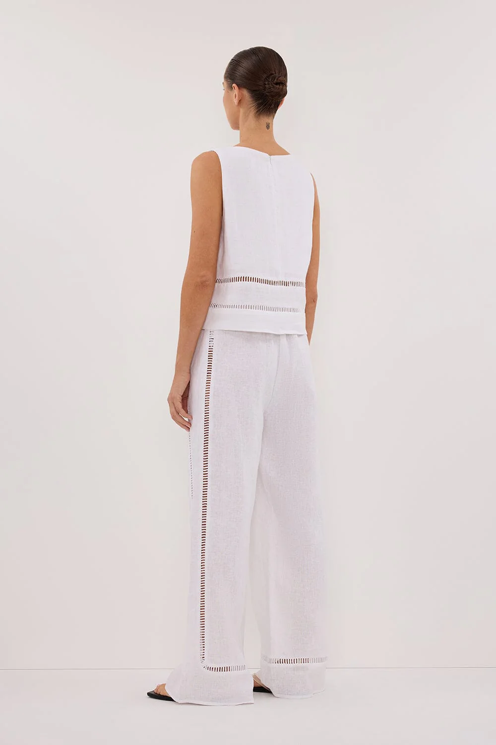 LINDSAY WHITE LINEN PANT - Image 4