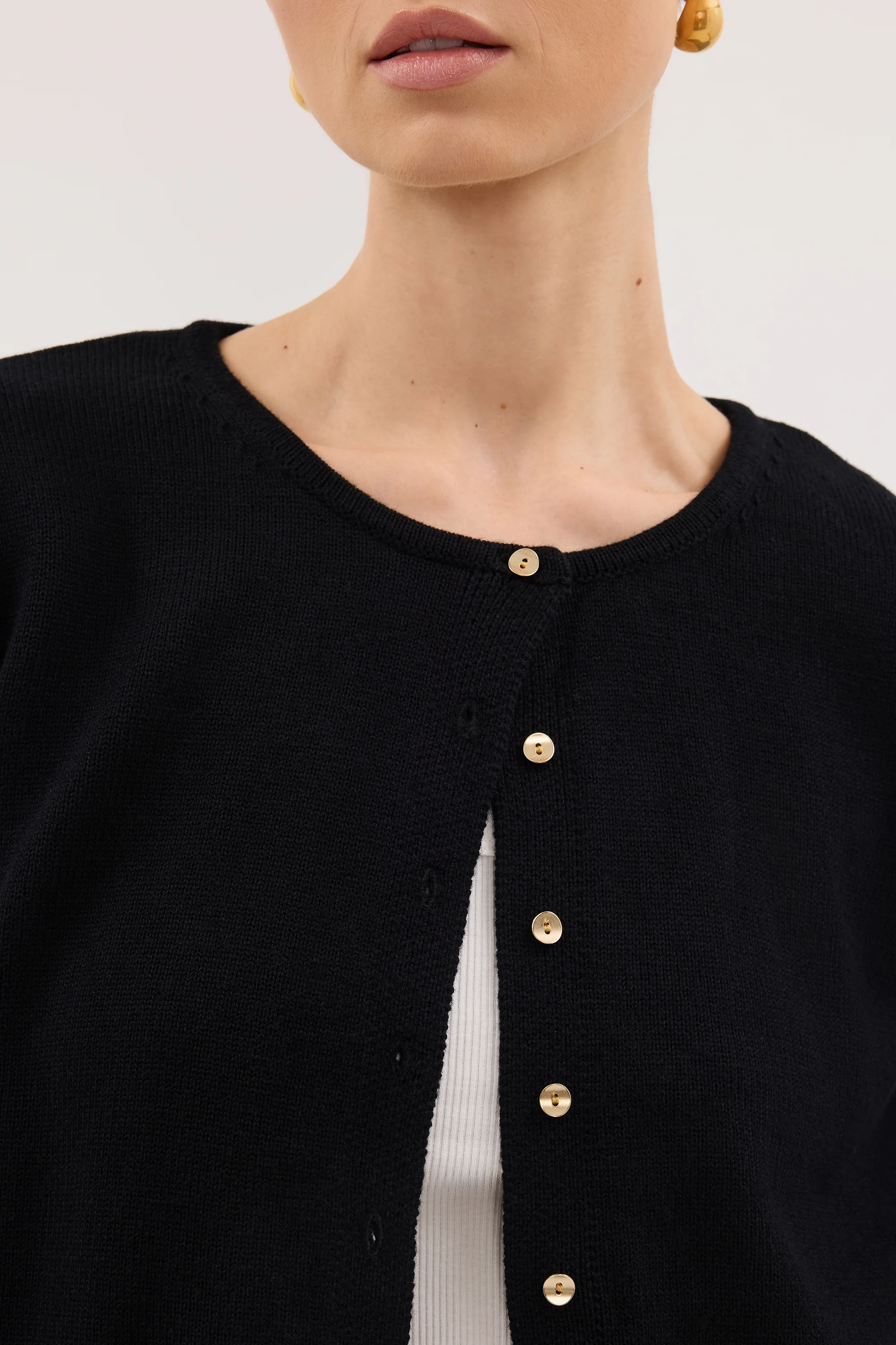 LISE BLACK LIGHT KNIT CARDIGAN - Image 5