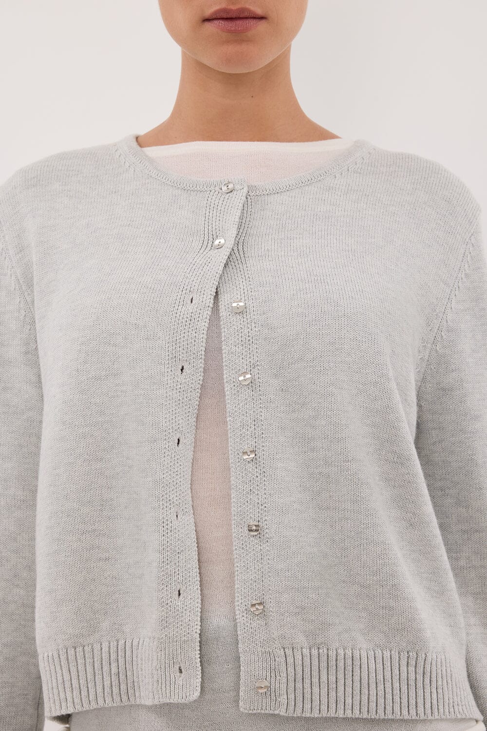 LISE SILVER LIGHT KNIT CARDIGAN - Image 5
