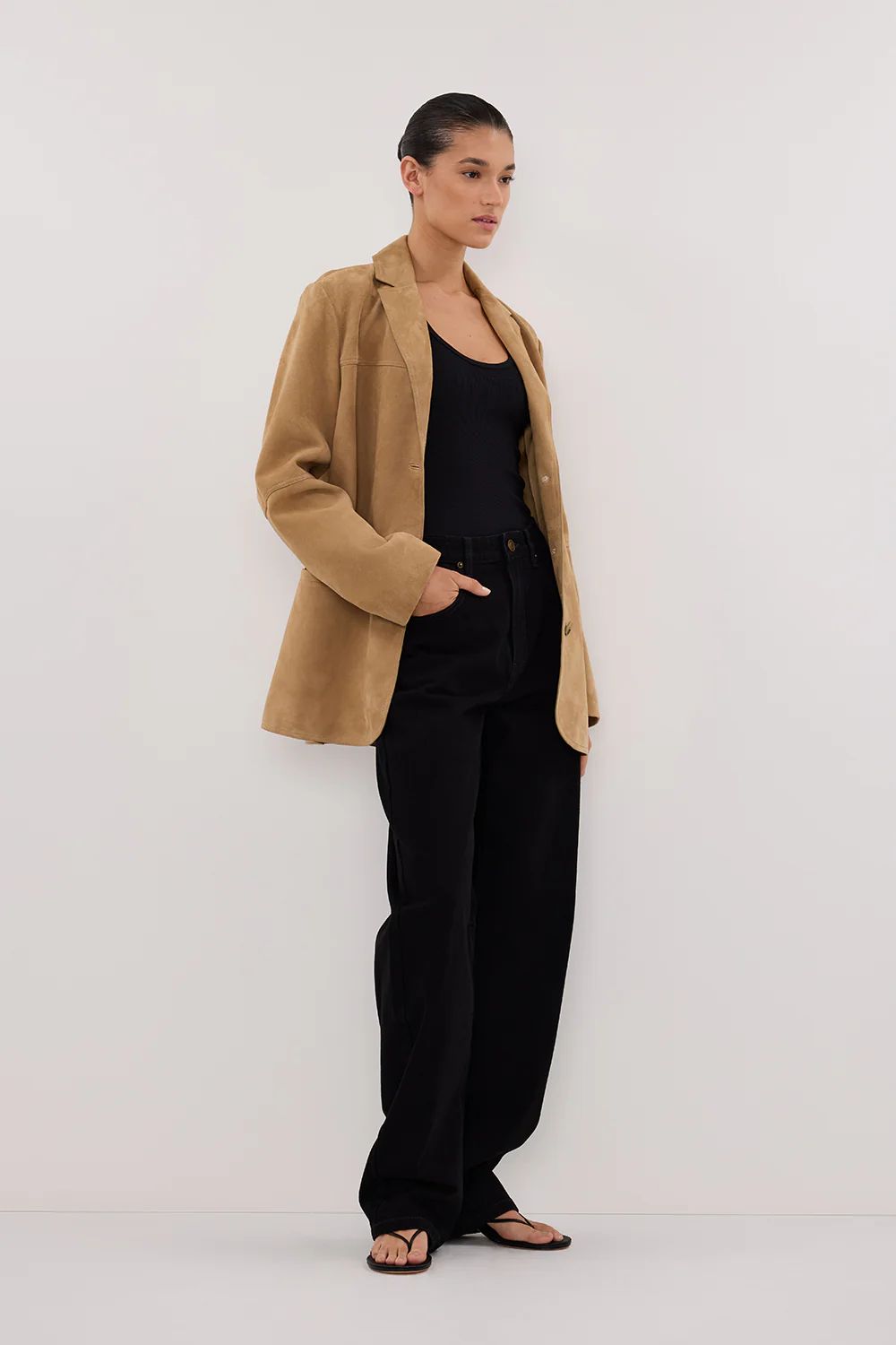 LIV BLACK DENIM BARREL LEG JEAN - Image 3