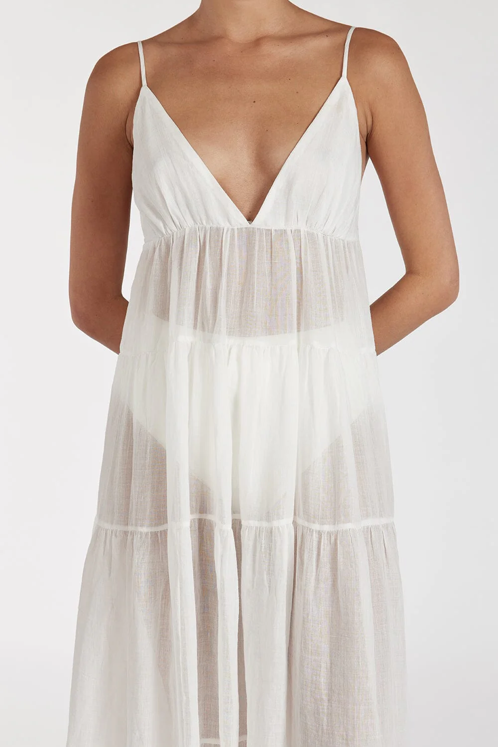 LIZA WHITE RAMIE MIDI DRESS - Image 7