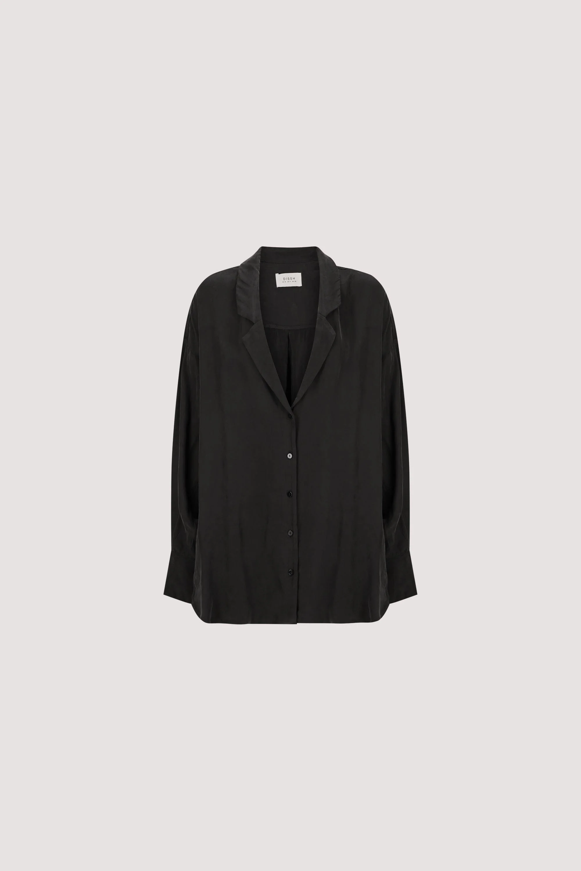 LUCILLE BLACK LONG SLEEVE CUPRO SHIRT - Image 6