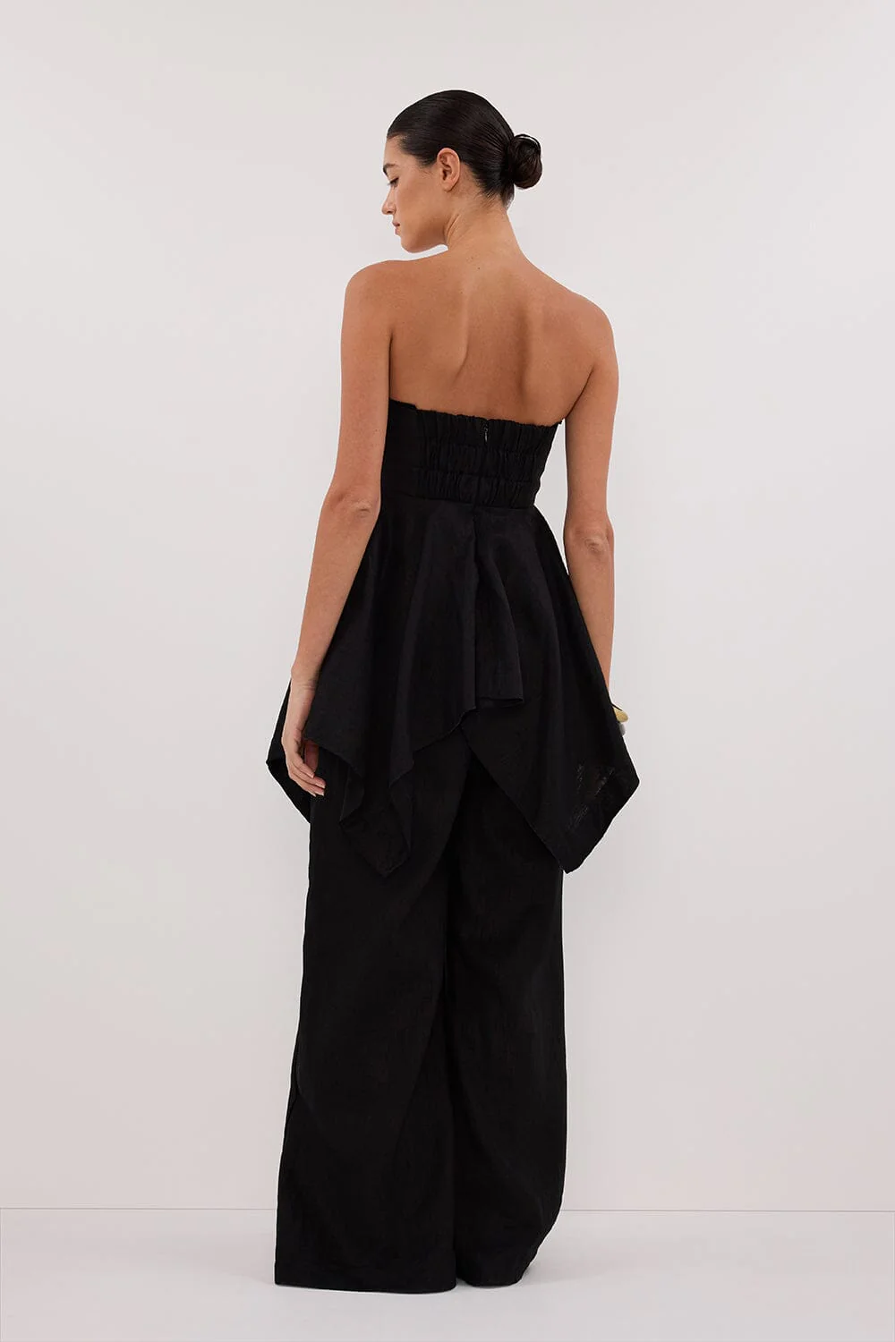 LUNA BLACK LINEN HANDKERCHIEF TOP - Image 4
