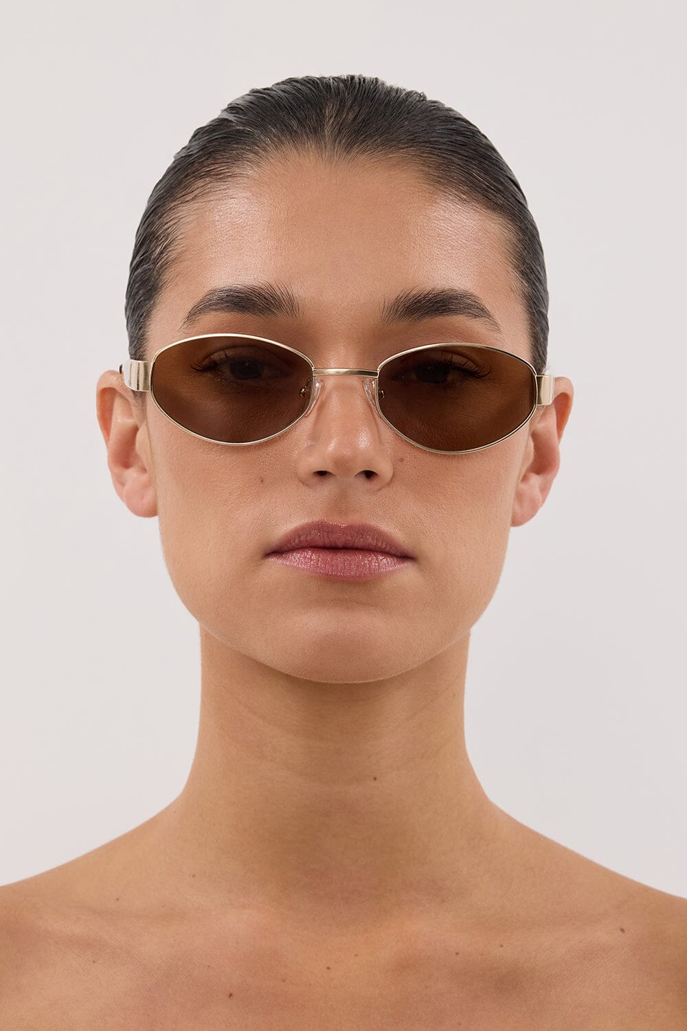 LUV LOU THE BOSTON BRUSHED GOLD SUNGLASSES - Image 4