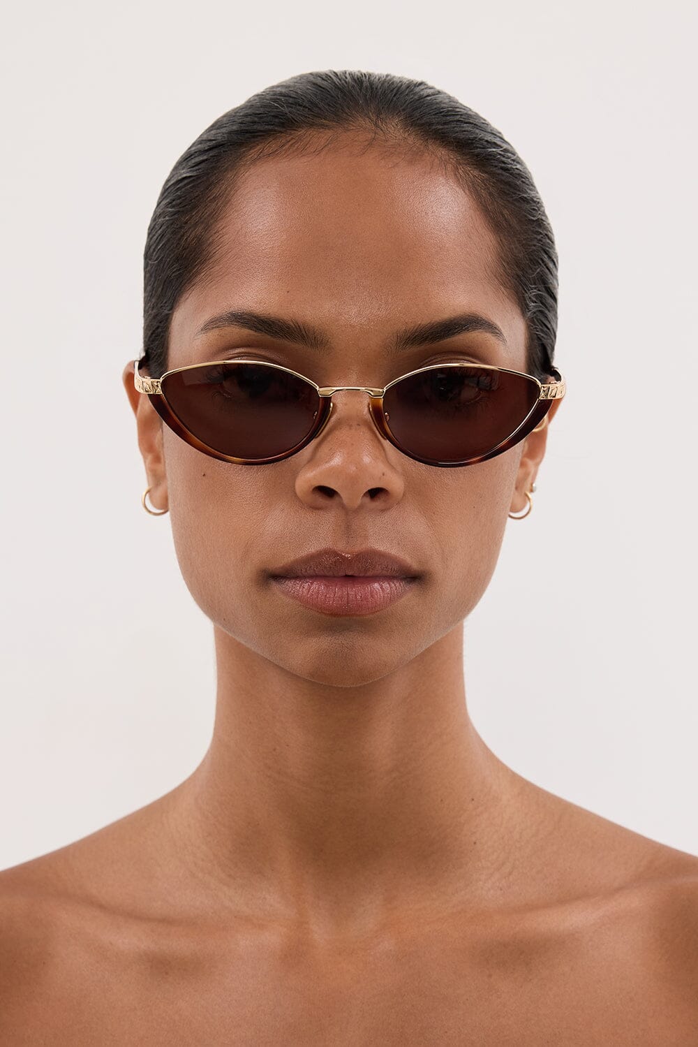 LUV LOU THE LIA GOLD BROWN SUNGLASSES - Image 4