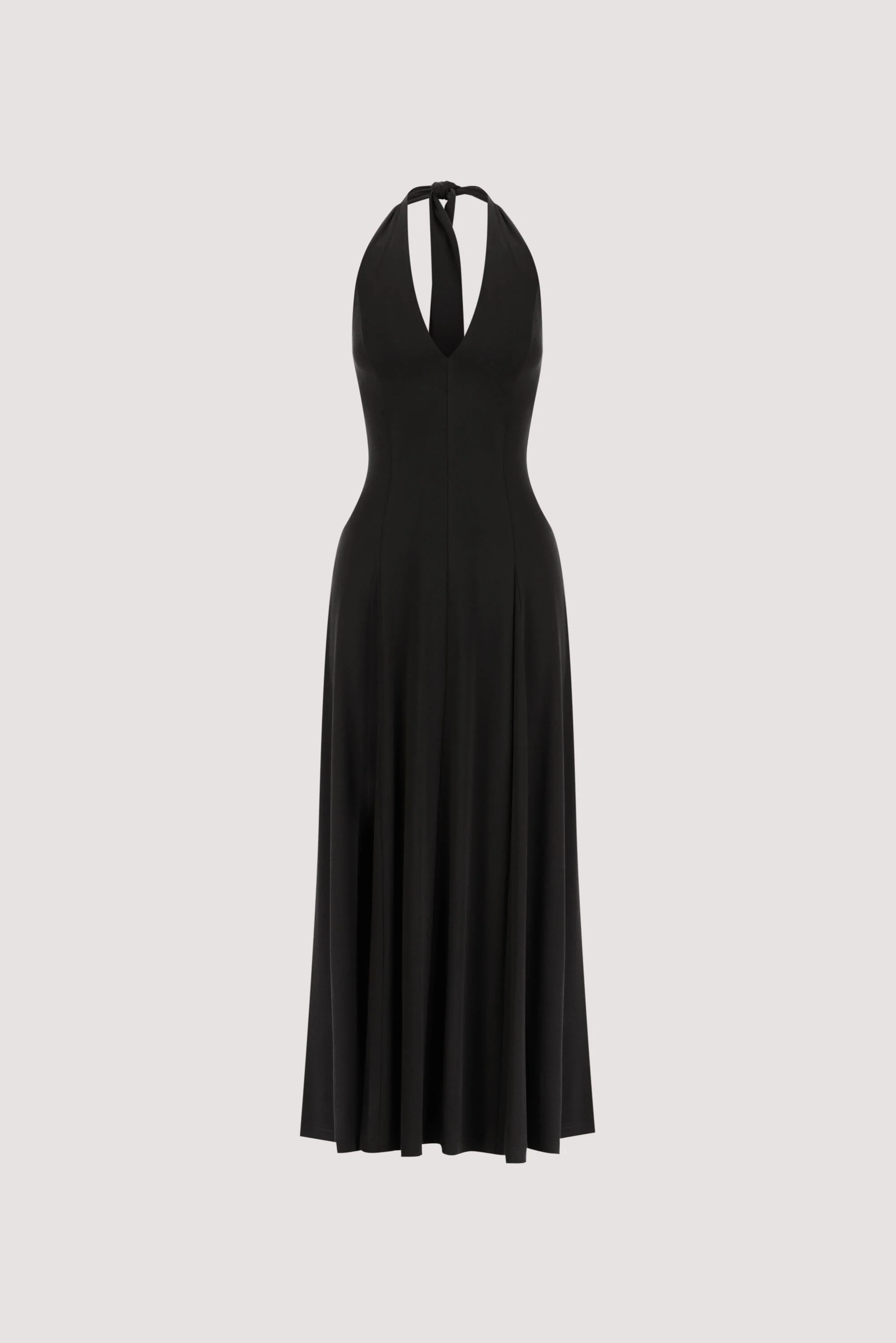 LYNN BLACK HALTER MIDI DRESS - Image 6