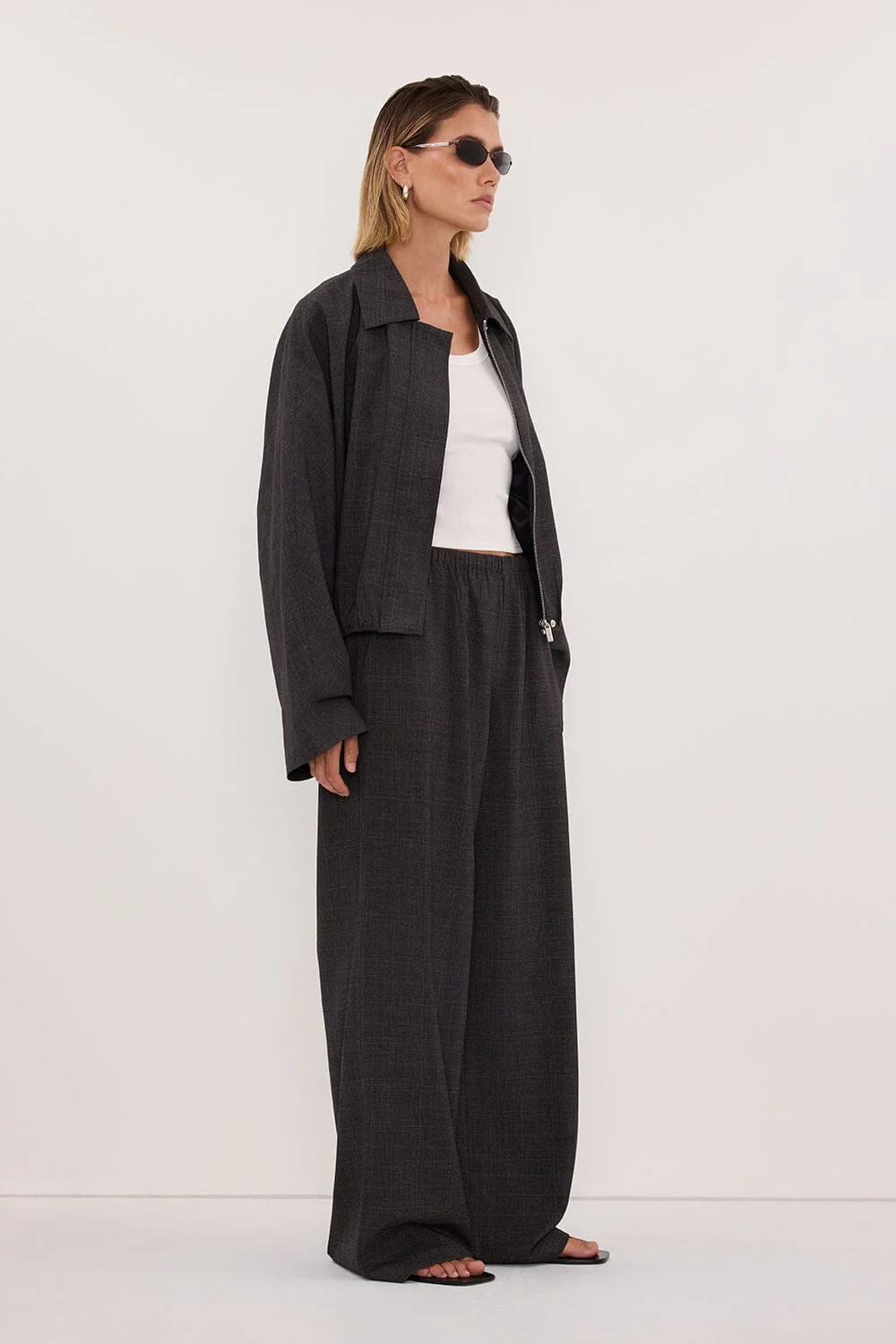 MARCO GREY PLAID ELASTIC PANT - Image 4